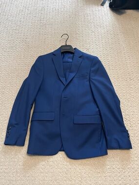 Boys Classic Blue Two-Button Blazer